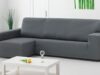Fundas chaise longue Conforama | Colores y precios gran sofá con fundas chaise longue color gris